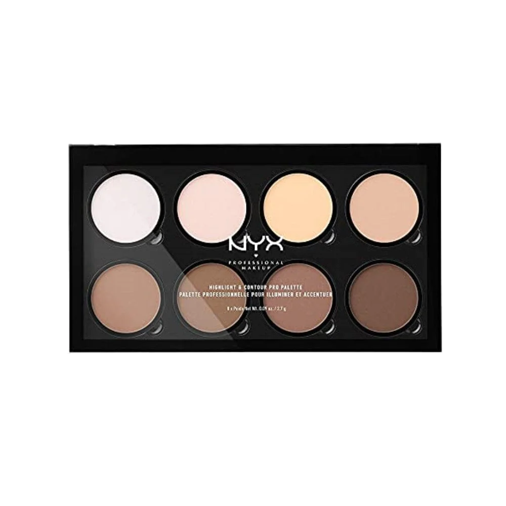 ان واي اكس كونتور هايلايتر باودر باليت nyx highlight and contour pro palette